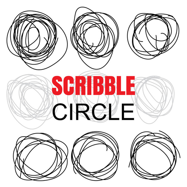 Kézzel rajzolt kör vagy Scribble Circles gyűjtemény - Vektor, kép