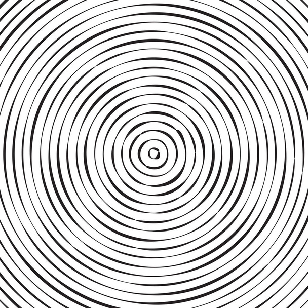 黒と白の同心円円の背景または波及効果 - ベクター画像