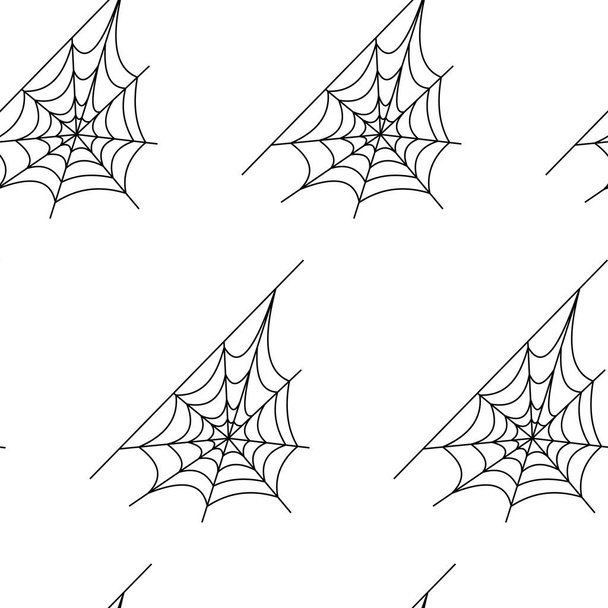 Seamless pattern with halloween pumpkins spider web zombie. Can be used for scrapbook digital paper, textile print, page fill. Vector illustration - Vektör, Görsel