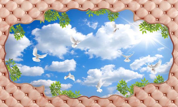 strop nebe a květiny nebo holubníku - Fotografie, Obrázek