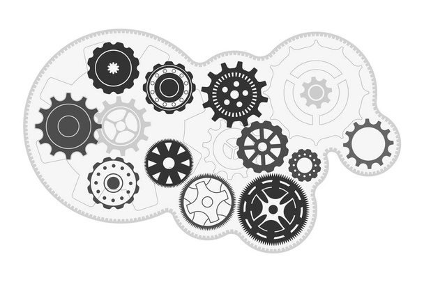 Modern mechanic gear wheels, Industrial background  - Vector, Image
