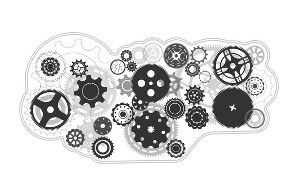 Modern mechanic gear wheels, Industrial background  - Vector, Image