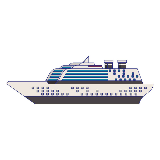 Crociera barca vista laterale isolato vettoriale illustrazione
 - Vettoriali, immagini