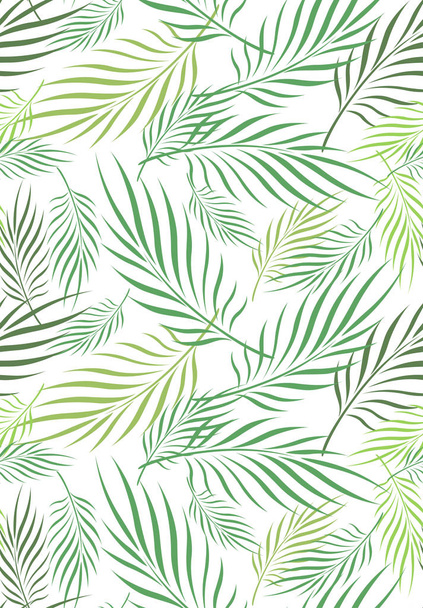 Coconut Leaf Art Seamless Pattern - Διάνυσμα, εικόνα