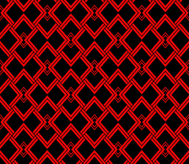 Japanese Red Geometric Seamless Pattern - Vetor, Imagem