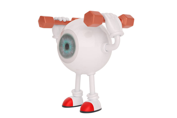 personnage de dessin animé globe oculaire isolé sur fond blanc. Illus 3D
 - Photo, image