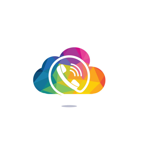 Design von Telefon und Cloud-Logo-Vorlagen. Telefon-Logo mit modernem Rahmenvektordesign. - Vektor, Bild