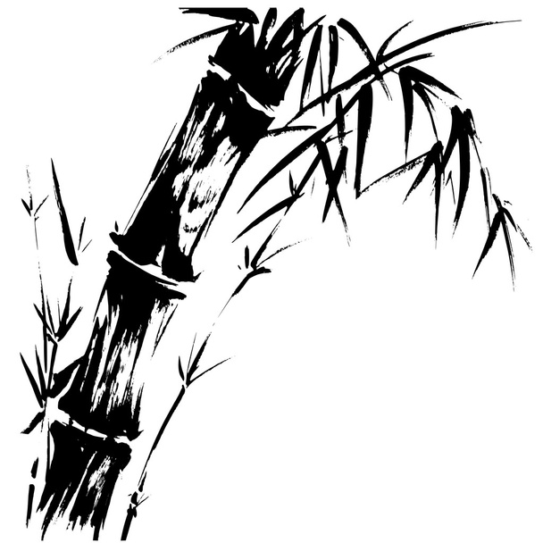 竹のシルエットを描く - ベクター画像