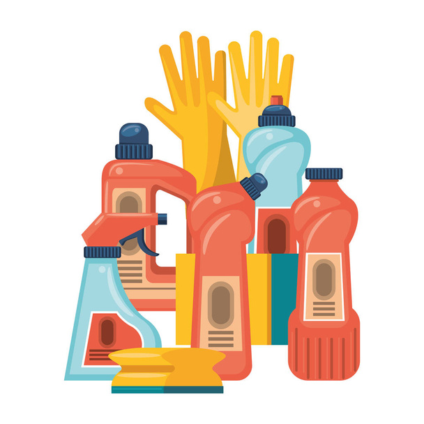 Set di attrezzature e prodotti per la pulizia
 - Vettoriali, immagini