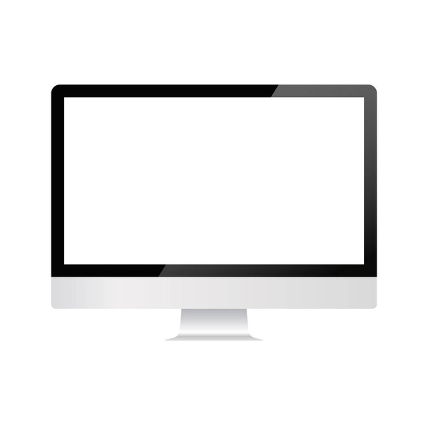 Icono del ordenador. Dispositivos electrónicos, plantilla vectorial de diseño web con ordenador. Diseño plano, ilustración vectorial sobre fondo
. - Vector, Imagen