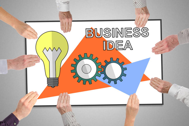 Business idea concept on a whiteboard - Photo, Image