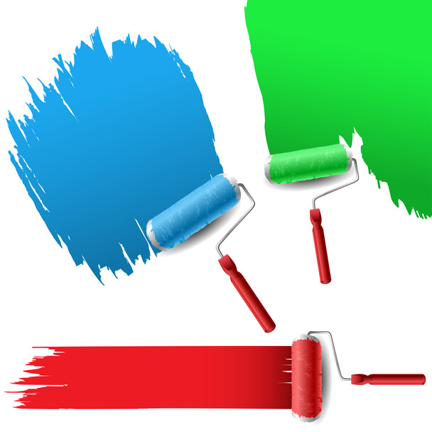 Painting roller set for text background - Vector, Image