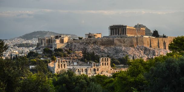 Famous Ancient Acropolis Hill of Athens. Acropolis includes great architecturals, the most famous being the Parthenon. - Photo, Image