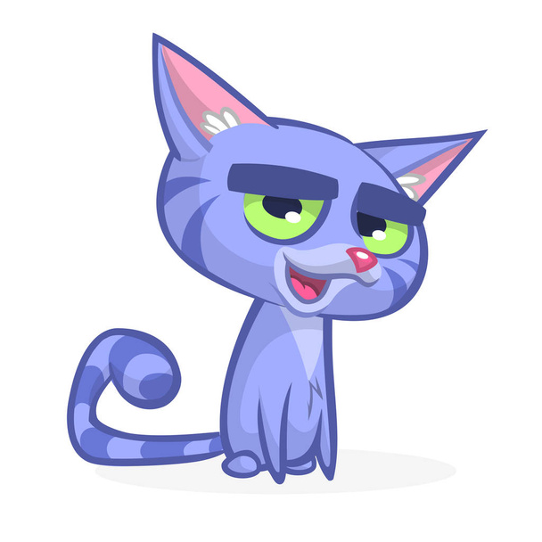 Cartoon grumpy cat. Cute fat cartoon cat illustration with a grumpy expression - Вектор,изображение