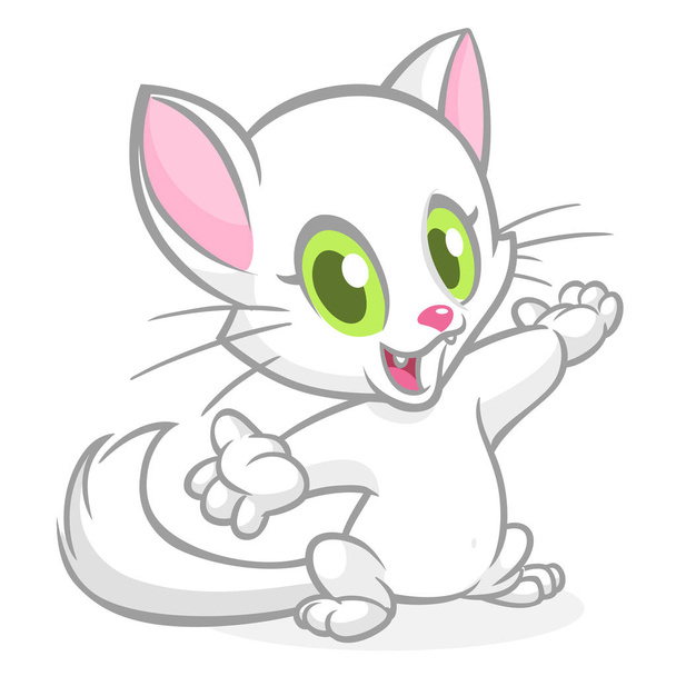 Cartoon funny cat excited expression - Vector, Image