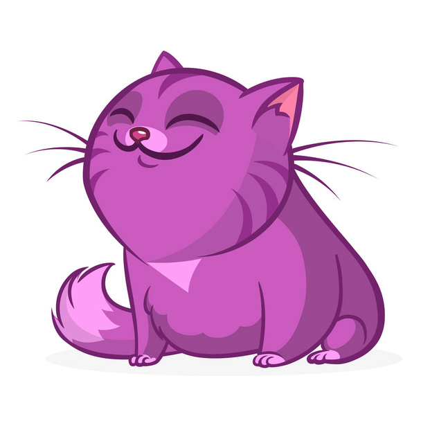 Cartoon funny cat illustration. Vector cartoon kitty - Vector, Image