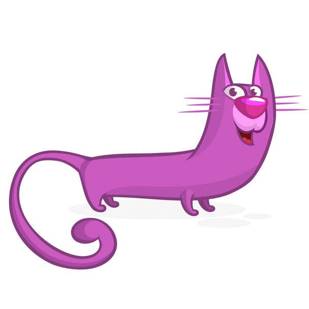 Cartoon funny tabby cat. Vector illustration - Vector, Image