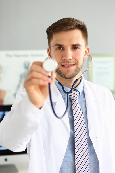 Doc holding stethoscope - Photo, Image