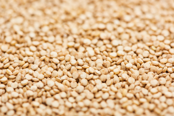 close up view of small raw white quinoa seeds - Foto, afbeelding