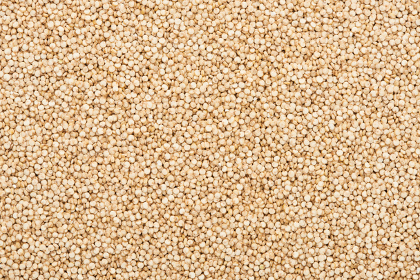 top view of unprocessed white quinoa seeds - Фото, изображение