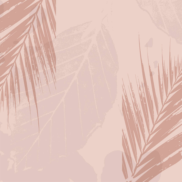 Őszi lombozat meztelen pasztell rózsaszín pirosító háttér - Vektor, kép