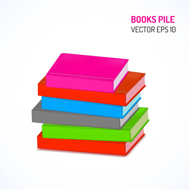 Pile of colorful books - Vettoriali, immagini