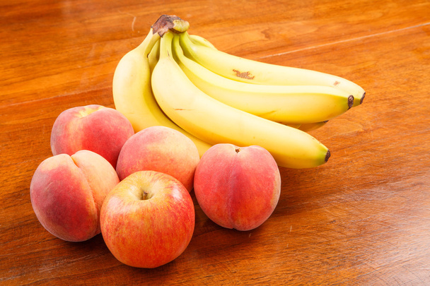 Peaches and Bananas with Apple - Foto, Imagen