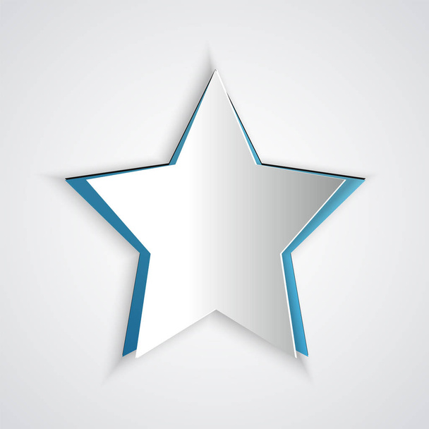 Icona Star tagliata di carta isolata su sfondo grigio. Preferito, miglior voto, simbolo del premio. Stile cartaceo. Illustrazione vettoriale
 - Vettoriali, immagini