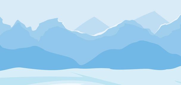 Winter mountains landscape background - ベクター画像