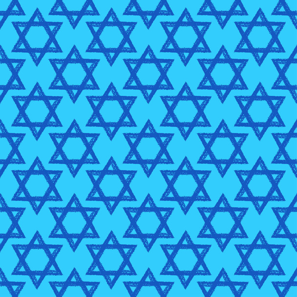 Hvězda Davida bezešvé pozadí. Den izraelské nezávislosti. Přání k hanukkahovi - Vektor, obrázek