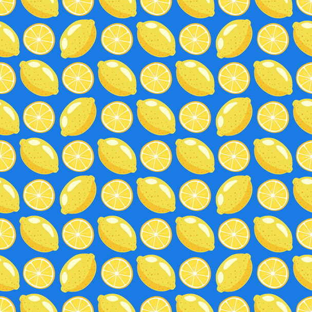 Lemony bez szwu wzór na tle. Lemony ręcznie rysowane - Wektor, obraz