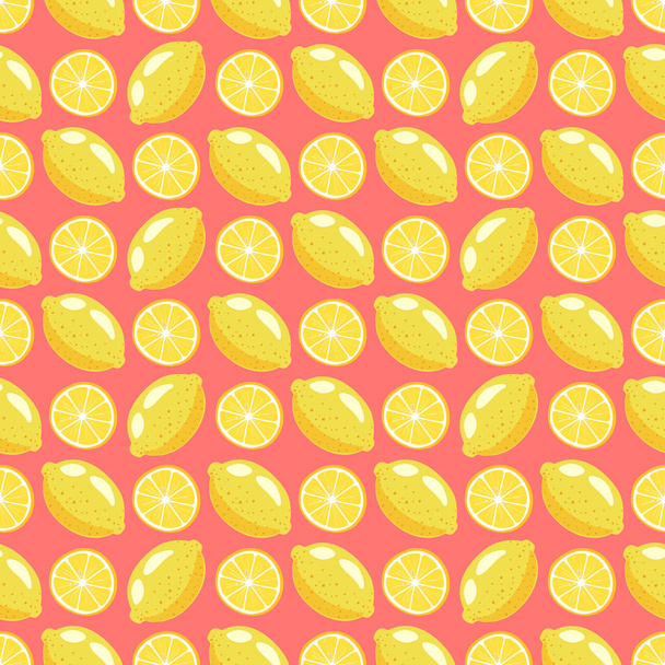 Zitronen nahtlose Muster auf dem Hintergrund. Handgezeichnete Zitronen - Vektor, Bild