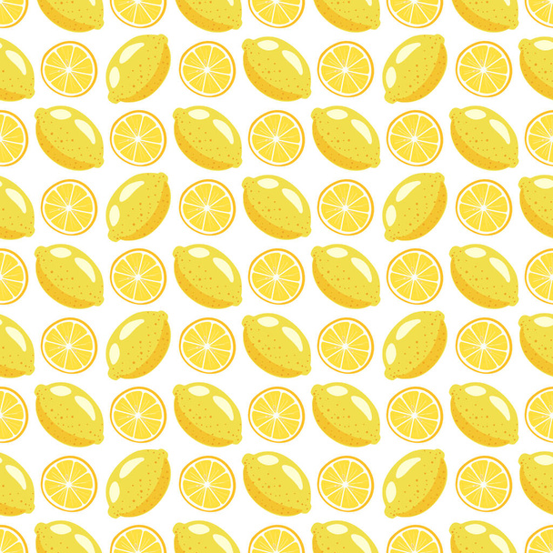 Lemons Seamless Pattern on  background. Hand drawn Lemons - Vector, Image