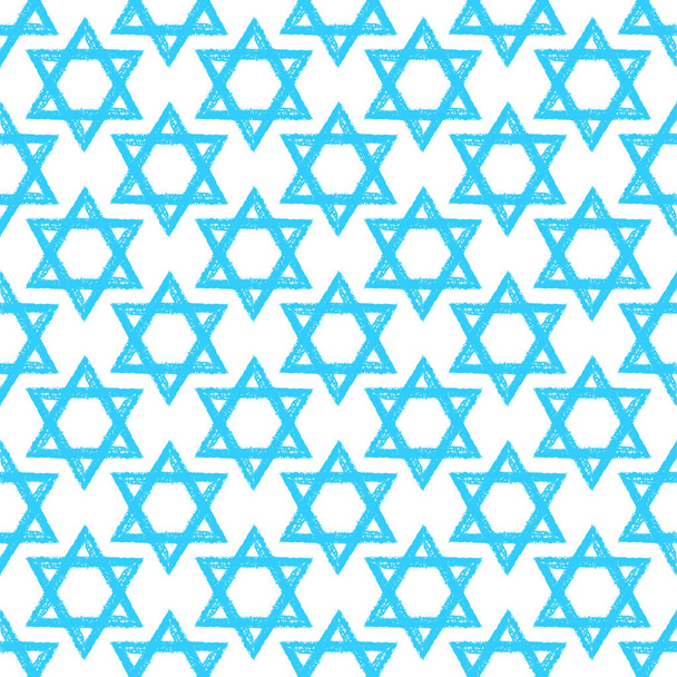 Star of David fond de motif sans couture. Jour de l'indépendance d'Israël. Carte de vœux Hanoukka
 - Vecteur, image