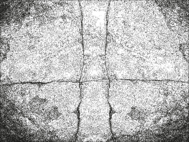 Distressed overlay texture of cracked concrete - Vector, Image