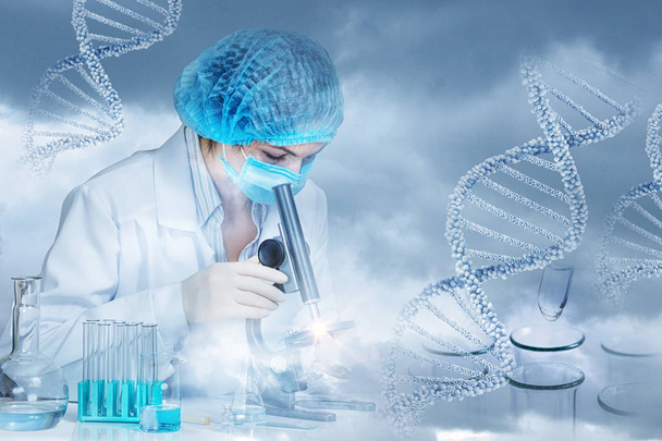 A kutatás és a DNS-tesztelés fogalma . - Fotó, kép