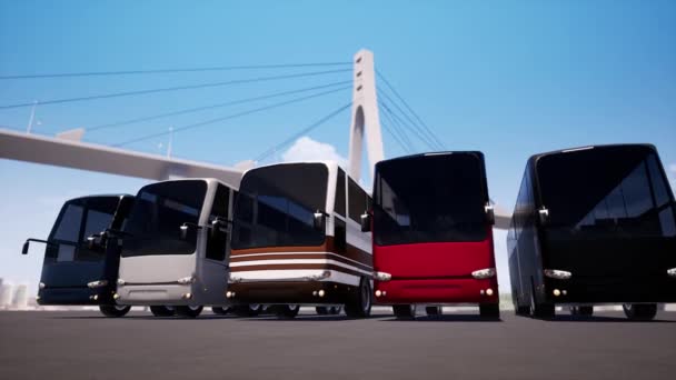 Tourist bus station 3d realistic footage - Footage, Video
