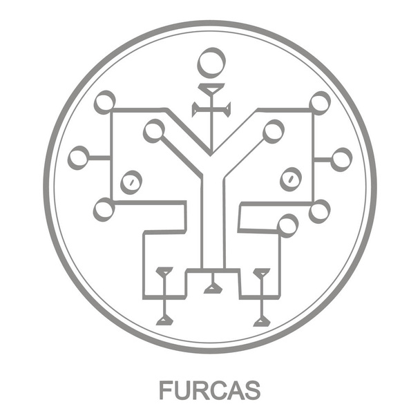  Vector icon with symbol of demon Furcas. Sigil of Demon Furcas - Vector, Image