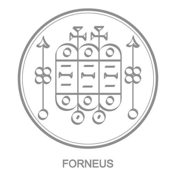  Ikona vektoru se symbolem démona Forneus. Sigil démon Forneus - Vektor, obrázek