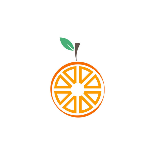 Pomarańczowy owoc szablon graficzny projekt wektor na białym tle - Wektor, obraz