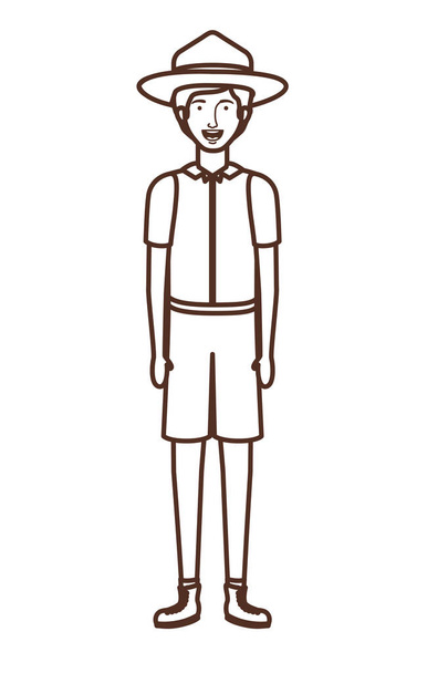 Лісовий рейнджер хлопчик мультфільм дизайн Векторні ілюстрації
 - Вектор, зображення