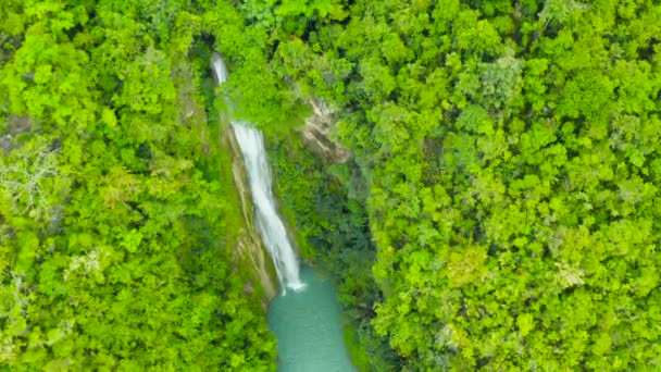 Kaunis trooppinen vesiputous Filippiinit, Cebu - Materiaali, video