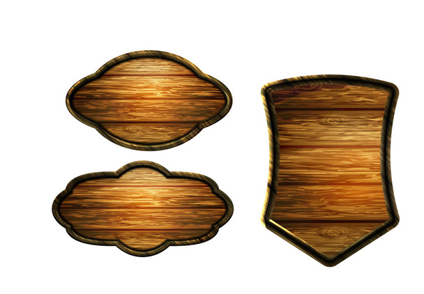 Vector realistic illustration of wooden signboard - Vettoriali, immagini