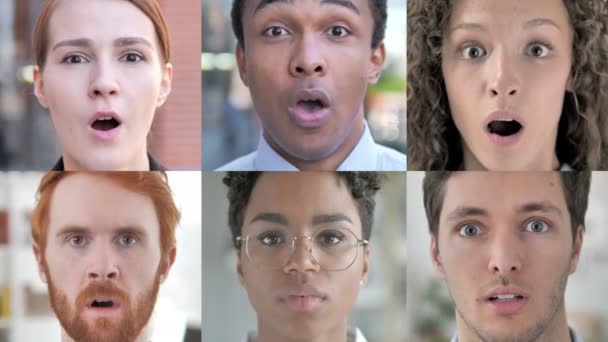 Collage de jóvenes con expresión conmocionada
 - Imágenes, Vídeo