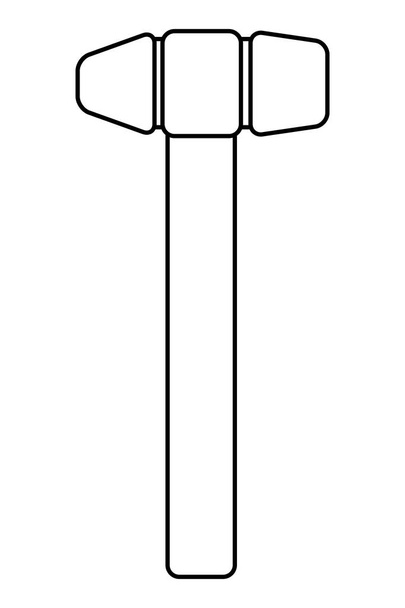 Mallet symbol narzędzie budowlane izolowane w czerni i bieli - Wektor, obraz