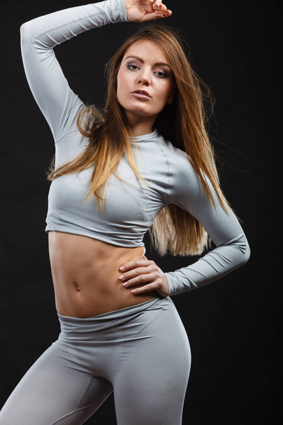 Sport fit woman in thermal underwear. - Φωτογραφία, εικόνα