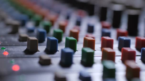Audio mixing console buttons and channel switches - Footage, Video