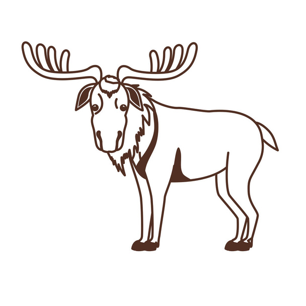 Geïsoleerde Moose dierlijke ontwerp vector illustratie - Vector, afbeelding