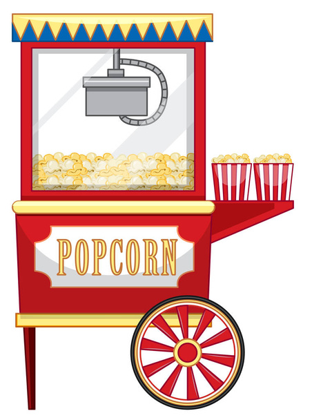 Verkäuferdesign auf Jahrmarkt für Popcorn - Vektor, Bild