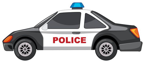 Carro de polícia em preto e branco
 - Vetor, Imagem